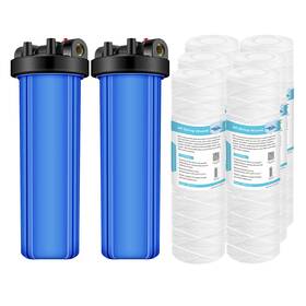 Sprswhb013ifwpp023 Simpure 2pack 20 Inch Whole House Water Filter Housing System &6pcs Pp String Filtration