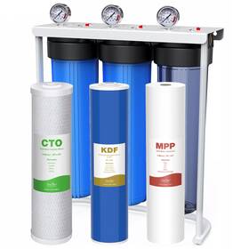 Spwh-3s-kdf Simpure 20x4.5 Inch Big Blue Whole House Water Filter System 3-stage Reduce Iron And Manganese