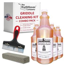The Fryoilsaver Company 746160704111 Griddle And Hi-temp Flat Grill Surface Cleaner Combo Kit 4-pack Stera Sheen
