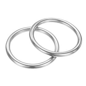 Tax002594p250218m Tixipem 2 Inch Dia Metal O Rings 2pcs - 316 Stainless Steel 0.23x2 Silver