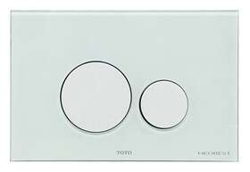 Yt99 Toto 739268328471 Round Push Button Plate For Neorest In-wall Tank Unit White Glass