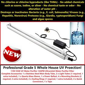 Skusjhxtuv55w12y82isv1 Uv Pros 12gpm Whole House Water Filter 99.99% Pro Series Sterilization System