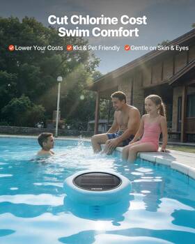 Gy-1003 Vevor Solar Pool Ionizer Hexagon Copper Up To 45000 Gal Floating Automa