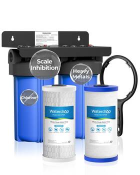 B0f43pc2jx Waterdrop 2-stage Whole House Water Filter System - Heavy Metal And Anti-scale