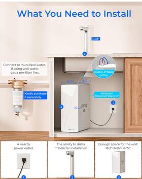 Wd-x12-alkaline Waterdrop X12 Alkaline Mineral Ph Reverse Osmosis System 1200 Gpd Fast Flow Ro