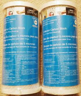 7400153 Watts Two 10 X 4.5 Whole House Carbon Block Water Filter Blue Cartridge Type With Damage
