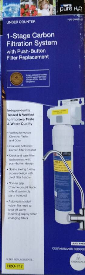 H20-dwgc100 Watts 88005240 New Pure H2o 1 Stage Undersink Filter System Water Filtration