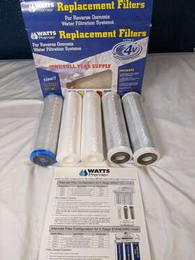 Wp4v Watts Premier Replacement Filters Reverse Osmosis Water Filtration Open Box