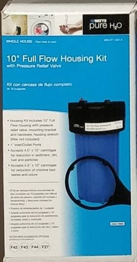Watts Pure H2o 098268113921 10 Inch X4.5 Big Blue Water Filtering Full Flow Housing Kit With Pressure Relief Lid