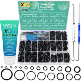 01140 Xbvv 1140 Pcs 21 Size Faucet O-ring Assortment Kit With Food Grade Silicone Black