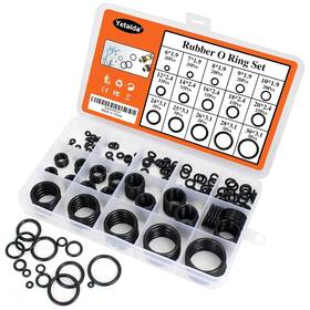 Yetaida 750081579154 200pcs Rubber O Rings Kit 15 Sizes 6-30mm Silicone Gasket 200 Pcs Black