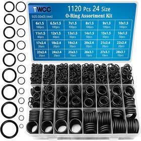 1120 Zdbb 770456200797 24 Size Rubber O Ring Set Pcs Black Small Rings Assortment