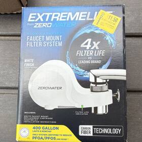 Zfm-400crwh Zerowater Faucet Mount Filter System White 400 Gal Carbon Fiber