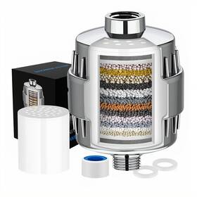 Zgmeh 604507233956 20 Stage Shower Head Filter - 1 Cartridges Hard Water 99% Chrome