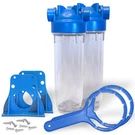 2 European Design Transparent Standard 10 Inch Water Filter Housing, 3/4 Port. Fixed Price $39.99.