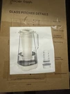 Glacier Fresh Glass Water Pitcher 10 Cup MODEL:GFP04 - New. Fixed Price $31.90.