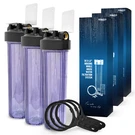 3 Transparent High Capacity 20 X 4.5 Whole House Filter Systems 1 Brass Port. Fixed Price $159.99.