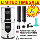 Berkey Gravity Water System W/ 2 Wqa Certified Boroux Black. Fixed Price $548.99.