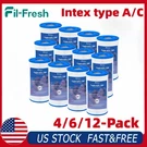 4/6/12-PACK Type A/c Pool Filter Replacement For Intex 29000E & 59900E Pumps. Fixed Price $52.99.