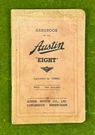 Austin 8 "eight" Handbook Pub #1756C August 1939 B'ham Rare Original Vintage. Fixed Price $33.25.