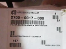Applied Materials (amat) 2700-0017-000 FILTER,CARBON,A3X00,4 Per System. Fixed Price $411.95.
