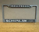 Schonlaw Chevrolet Hollywood Dealer License Frame 1929-1988 Sunset Strip Chevy. Fixed Price $199.99.