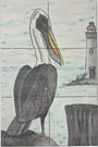 Set Of Hand Painted Pelican Water Light House 6" X Tiles. Fixed Price $48.99.