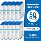 Micron 10"X2.5" Washable Pleated Whole House Sediment Water Filter 1-50 Pack. Fixed Price $32.91.