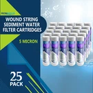 Wound String Sediment Micron Water Filter Cartridge 2.5" X 10" 25 Pack. Fixed Price $69.99.
