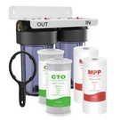 10"X4.5" Big Blue Whole House Water Filter System Two Stage + 2 Set Extra. Fixed Price $39.99.