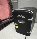 Rca RFR321 Portable Countertop Mini Fridge Black Single Door W/ Handle. Fixed Price $48.00.
