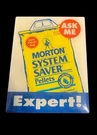 Morton Salt System Saver Expert Water Softener Ask Me Easy Open Pin Vintage. Fixed Price $12.99.