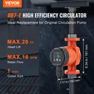 Vevor 007E-2F2 Hot Water Recirculating Pump 110V 42W 16 Gpm. Fixed Price $74.99.