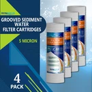 4 Pack Grooved Sediment Micron Water Filters Cartridge 2.5" X 10". Fixed Price $14.79.