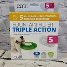 Catit Senses Flower Fountain Triple Action Drinking Water 5 Filters Value Pack. Fixed Price $16.00.