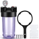 Vihose 4.5" X 10" Clear Whole House Water Filter Housing With Pressure Gauge .... Fixed Price $66.05.