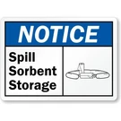 Spill Sorbent Storage Notice Aluminum Weatherproof Sign C01956. Fixed Price $12.99.