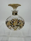 Vintage Hand Painted Kingston Designs Gold Black White Florals Perfume Bottle. Fixed Price $22.00.