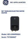 Ge 8KW Tankless Electric Water Heater 240V Digital Control Open Box. Fixed Price $125.00.