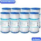 8PACK 10"X4.5" 5/20/50 Micron Washable Pleated Sediment Water Filter Whole House. Fixed Price $73.69.