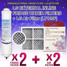 (2X)LG Compatible External Fridge Water Filter + Air (LT120F). Fixed Price $66.50.
