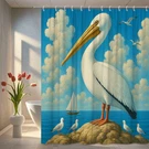 Colorful Pelican Shower Curtain - Beach Decor For Bathroom. Fixed Price $19.99.