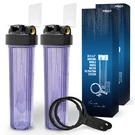Transparent High Capacity 20 X 4.5 Whole House Filter Systems 1 Brass Port. Fixed Price $115.99.
