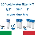 Water Filter Housing System 10"X2.5" Mono Duo Trio 1/2" 3/4" 1" Npt Atlas Italy. Fixed Price $74.90.