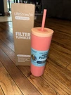 Lifestraw Go Series Water Filter Insulated Tumbler Bottle Apricot Pink Nib. Fixed Price $24.99.