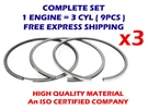 3CYL Piston Rings Set 100MM Std Fits For Iveco New Holland 2592CC MP3475. Fixed Price $88.56.