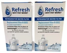 (2) Refresh Refrigerator Replacement Water Filters R-0003 New. Fixed Price $16.99.