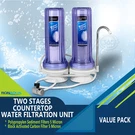Dual Countertop Water Filtration Unit: Carbon Block & Sediment. Fixed Price $49.99.