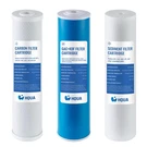 Hqua 3-STAGE Replacement Filter Cartridges Set, Pp, Gac Kdf, 20", White. Fixed Price $141.82.