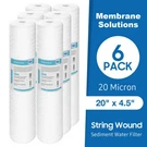 6 Pack 20" X 4.5" String Wound Whole House Well Sediment Water Filter Micron. Fixed Price $96.89.